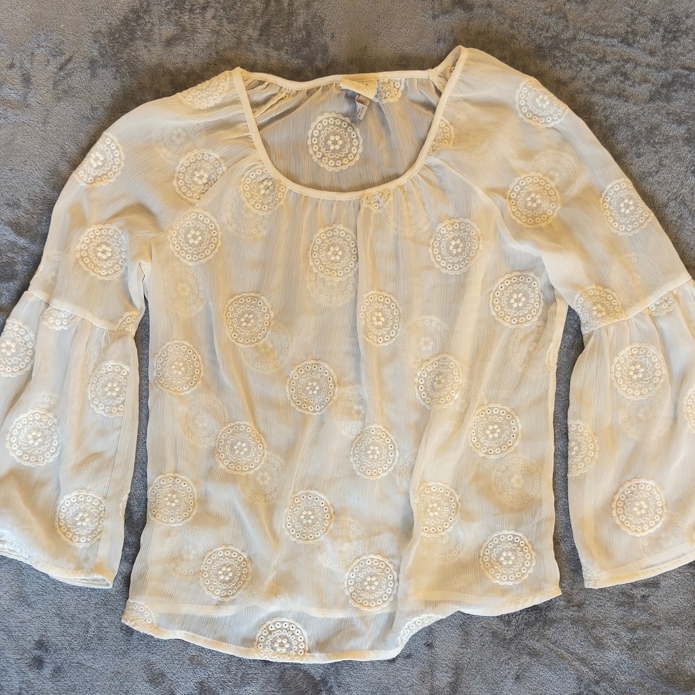 Knox Rose Cream Embroidered Blouse